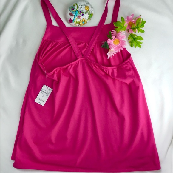NEW Land’s End Hot Pink Strappy Girls Tank Sleeveless Top Size 14 Large - Picture 6 of 7
